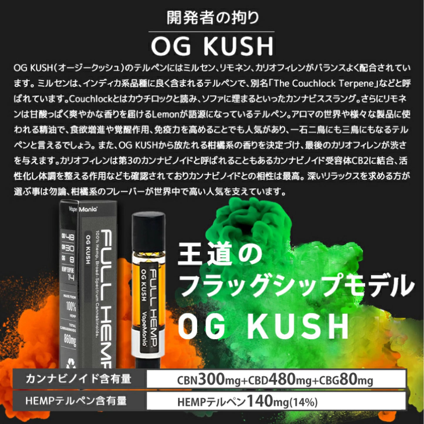 CBD MANIA
超高濃度CBD・CBN・CBGリキッドFull Hempカートリッジ