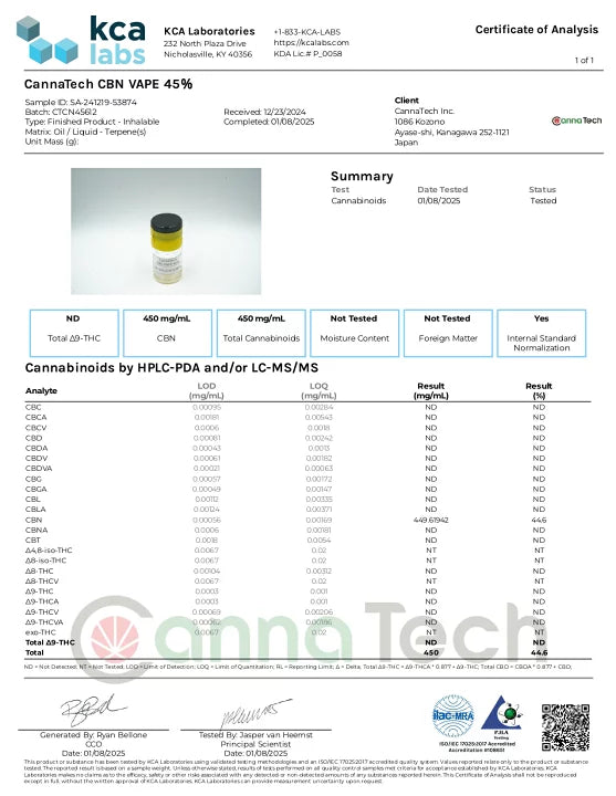 CannaTech 使い捨てCBN VAPE PEN