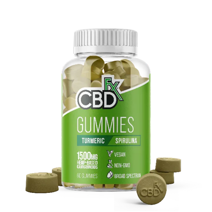 CBDfx CBDグミ ターメリック スピルリナ 60粒入 CBD含有量 1500mg