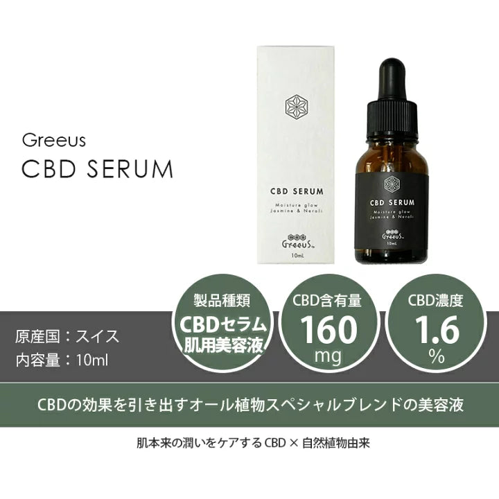 Greeus CBD SERUMセラム/CBD160mg配合肌用美容液 10ml