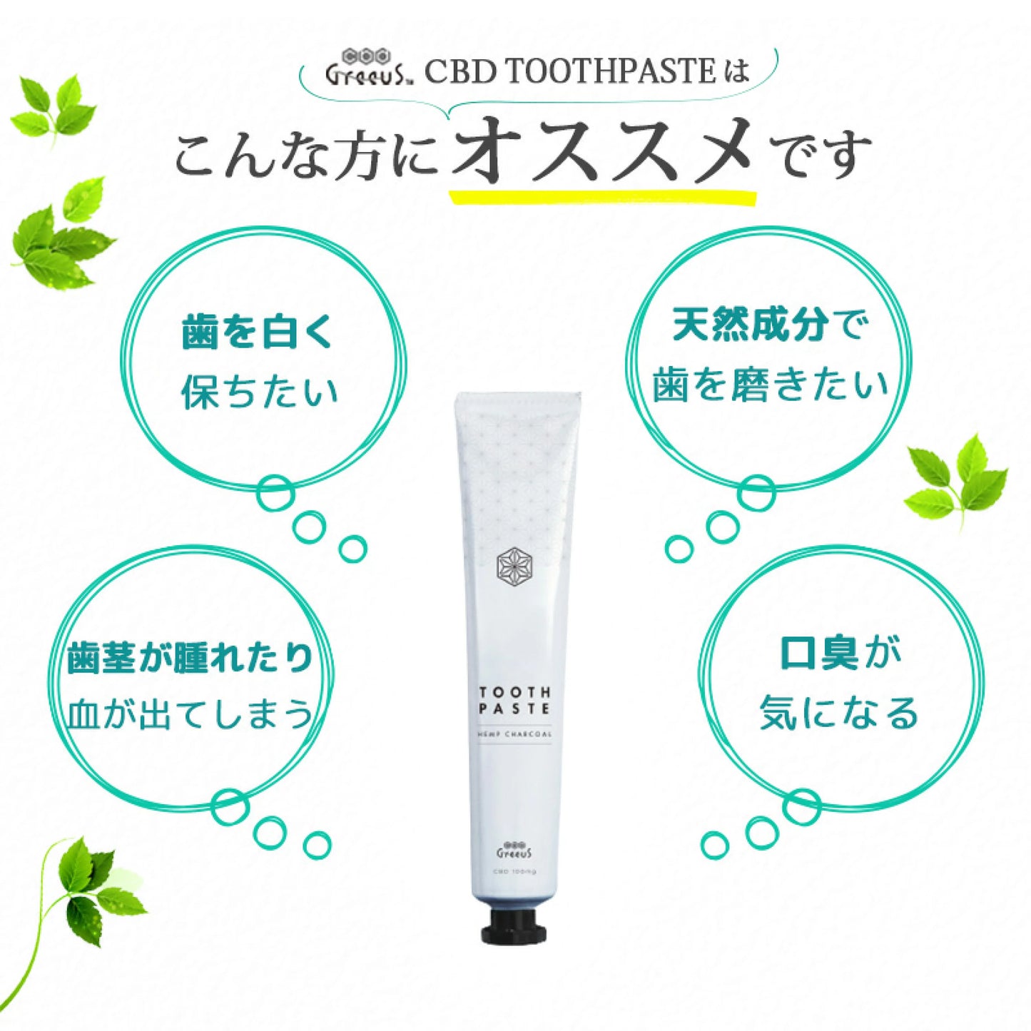 Greeus CBD TOOHPASTE 歯磨き粉 CBD 100mg
